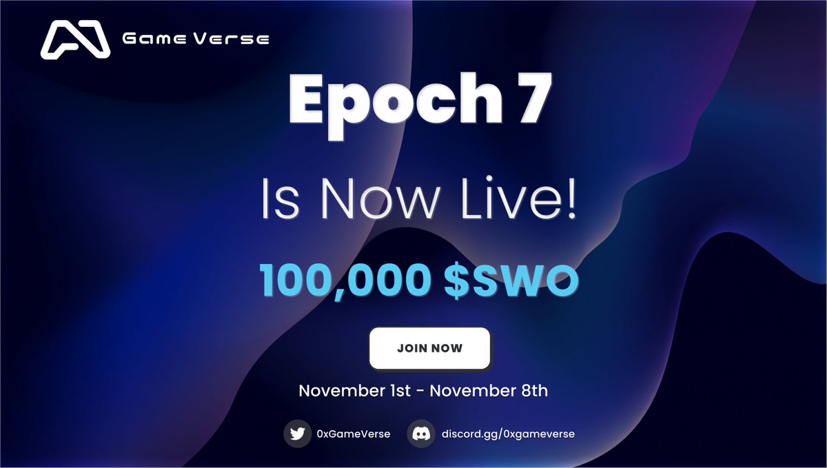 0xGameVerse's tweet photo. 🚨Attention🚨

🔥We're excited to announce that the Epoch 7 Staking Pool of $SWO is now live

💰Pool Size: 100,000 #SWO
📆Start Date: 8 PM UTC+9, Nov 1st
⏳End Date: 6 PM UTC+9, Nov 8th

Stake your NFT in Game Verse wallet to earn $SWO token NOW👉https://t.co/UgElv7thMg

📜Staking Rules
1⃣The staking pool will last for 7 days. Users can join the pool at any time during the staking period

2⃣Staking rewards are calculated based on the rarity points of the user's NFT compared to the total rarity points, multiplied by the length of the staking period

For example Individual SWO Reward = (User's NFT Rarity Points * Rarity Factor/ Total Rarity Points of the staked NFT) * Length of Staking Time * Total SWO Reward

3️⃣While staking, NFTs cannot be unstaked, sold, withdrawn, transferred, or upgraded

4️⃣The final explaining authority belongs to Game Verse. If any suspicious behavior is detected, Game Verse reserves the right to disqualify users from receiving the rewards

5️⃣Make sure to upgrade your NFT before staking and update your App to the latest version

Stake to Earn NOW👆