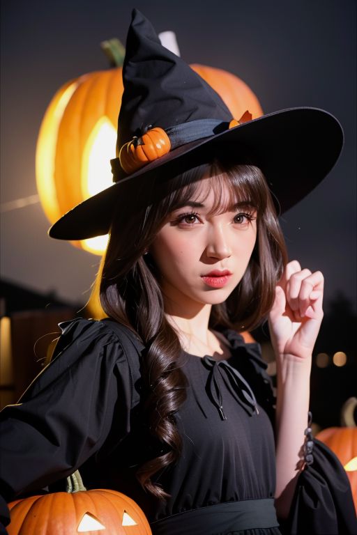 Jkt48LeapYear's tweet photo. #Halloween #Halloween2023 AI creation of @N_ShaniJKT48 sang penyihir https://t.co/kOEFDr5jPz