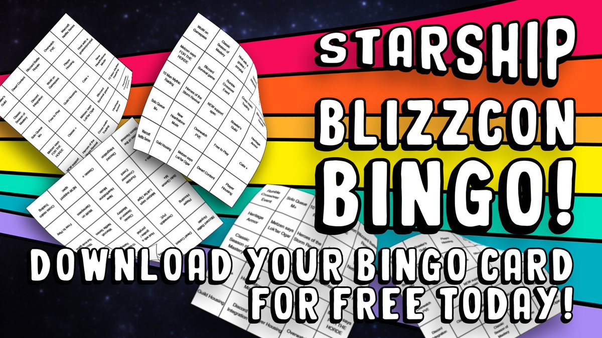Bingo? BINGO! 🎉😎

No no, this isn’t a cheesy commercial. 
We have our own bingo card for Blizzcon - just click the link here to generate your own: bit.ly/SSBlizzconBingo

And then come watch with us over weekend to fill out your card! discord.gg/starshipeu