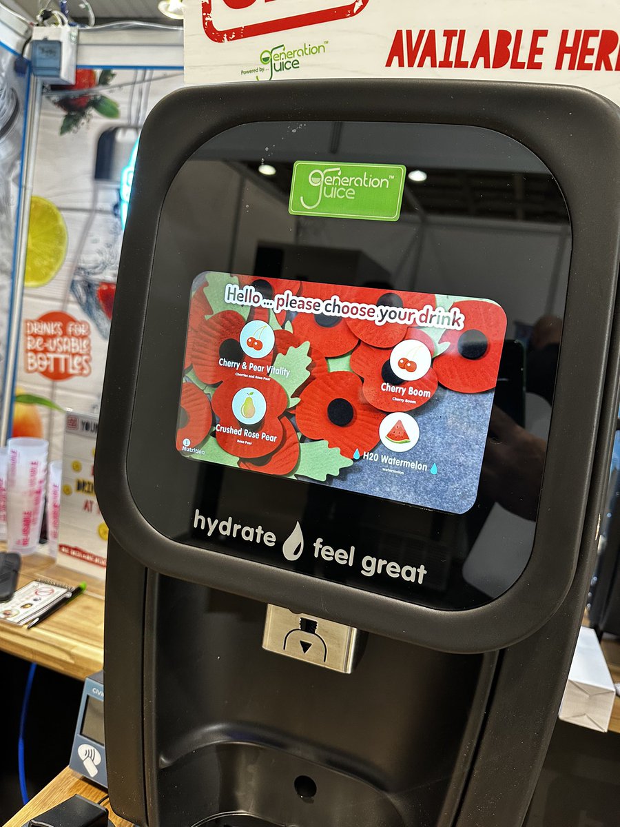 Busy here at #PSCExpo, Stand 17, just by the fabulous Caterer Display Salon. Come &amp; try our great drinks for reusable bottles. We have our all-day low sugar drinks, plus our school compliant fruit juices and flavoured waters. We’ve a drink for everyone, with #noplasticpollution