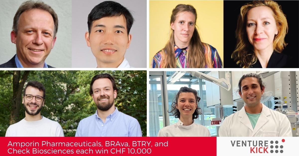 Accelerating new startups working on membrane-protecting therapies, custom-made bras, energy storage, and tests on gonorrhea: Amporin Pharmaceuticals, BRAva, BTRY, and Check Biosciences win #VentureKick and CHF 10,000 each! Congratulations, founders!
venturekick.ch/Startups-devel…