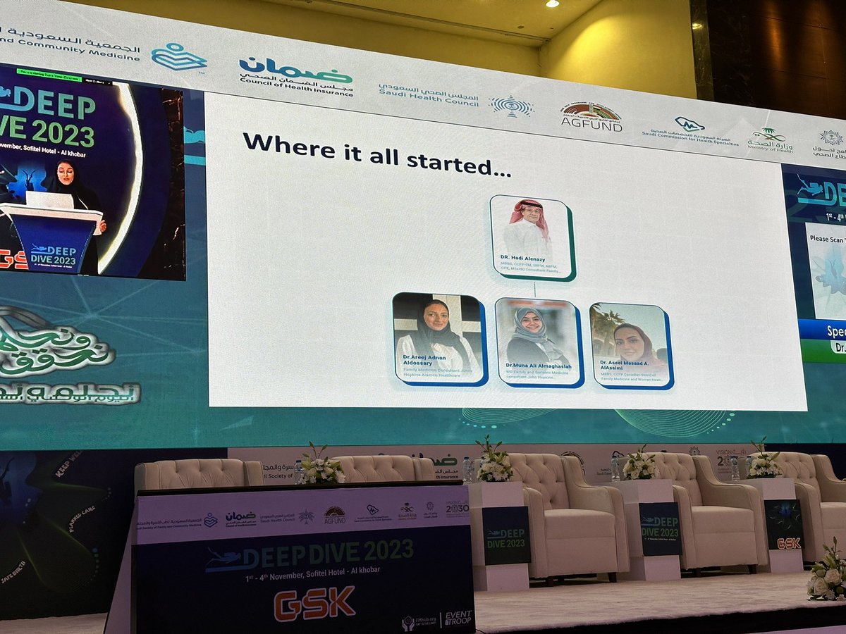 DrHindMAlGhamdi's tweet photo. Bursting with joy and pride seeing so many young and ambitious family physicians from all over the country work together gracefully and professionally towards one purpose: family medicine transformation in the kingdom. #deepdive2023 #dd2023 #deepdiveconference https://t.co/SoZxQirpkm