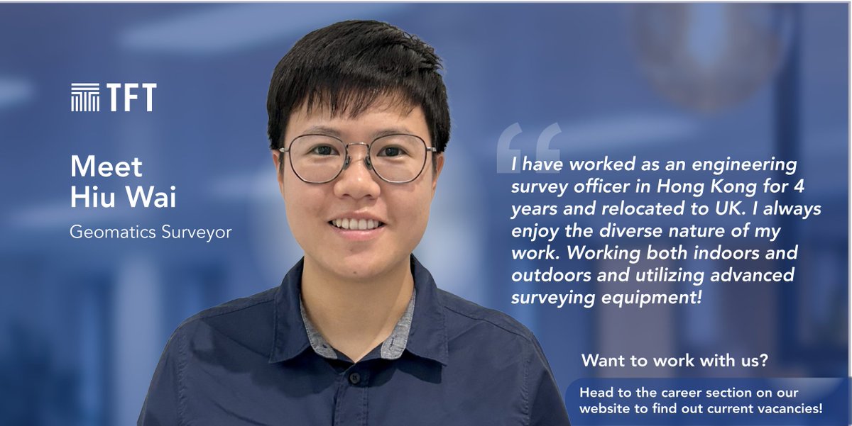 TFTConsultants's tweet photo. Meet Hiu Wai!

She joins our Geomatics team in the London office!

Welcome to the team! https://t.co/qLKWTZCeut