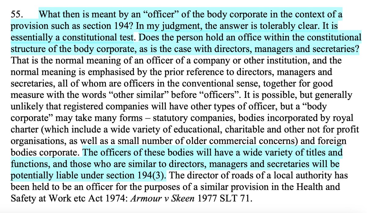 2/ The Supreme Court relied heavily on the distinction between administrators & officers in parts of the Insolvency Act 1986, whilst disagreeing with the Div Court's application of a functional test under s.194(3) where the statutory wording didn't suggest such an approach.