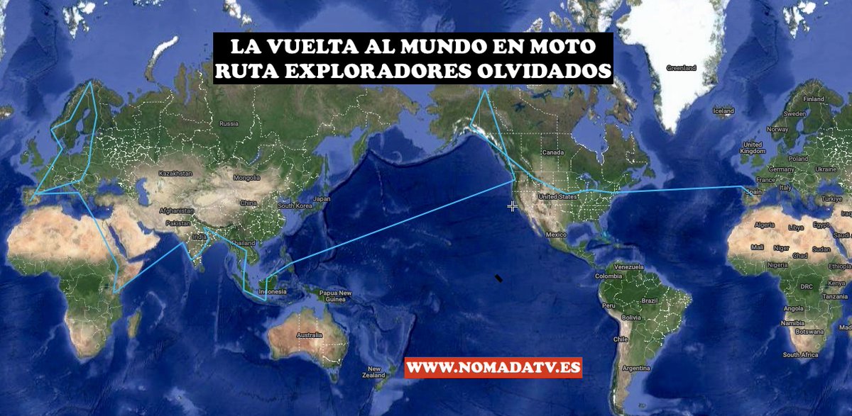 miquelsilvestre's tweet photo. Esta fue la ruta que seguí en el viaje de la vuelta al mundo en moto, en la que seguí las huellas de exploradores españoles casi olvidados. A los de Sudamérica los seguí en otro viaje, lo mismo que Asia central como González de Clavijo, a quien le dediqué otra expedición. https://t.co/9ZHZFfmdXR
