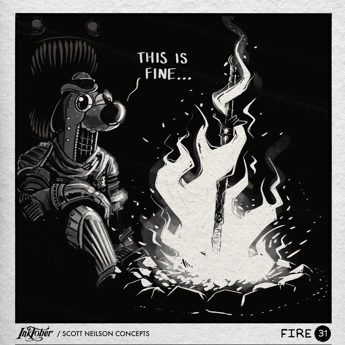 INKTOBER 31 "FIRE"
Now a well needed rest for INKTOBER is over . Come join me by the bonfire <a href="/inktober/">Inktober</a> friends you've earned a rest!!! 🔥🔥🔥🔥

#INKTOBER #INKTOBER31 #INKTOBERFIRE #DARKSOULS #DS3 #DS2 #DS #FROMSOFT #THISISFINE #MEME #INKTOBER2023 #BONFIRE