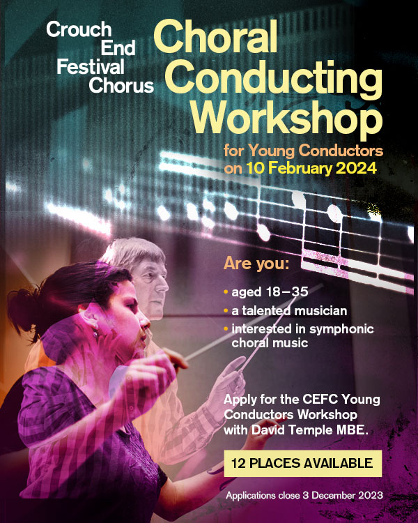 We're happy to announce a brand new workshop for 12 young choral conductors in February next year. So if you, or someone you know, is a talented young musician who has an interest in choral conducting, you can find out more information on our website: cefc.org.uk/about-us/young…