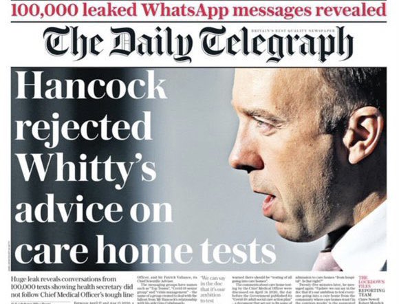 Britain_People's tweet photo. 🔴MATT HANCOCK: "A Proven Liar"

@BorisJohnson REFUSED to sack 'liar' @MattHancock despite warning he was 'KILLING' people 

NOW Hancock wants IMMUNITY from prosecution.

👉RETWEET if you agree both Johnson and Hancock should face charges.

#CovidInquiryUK https://t.co/QBjriFe4ug