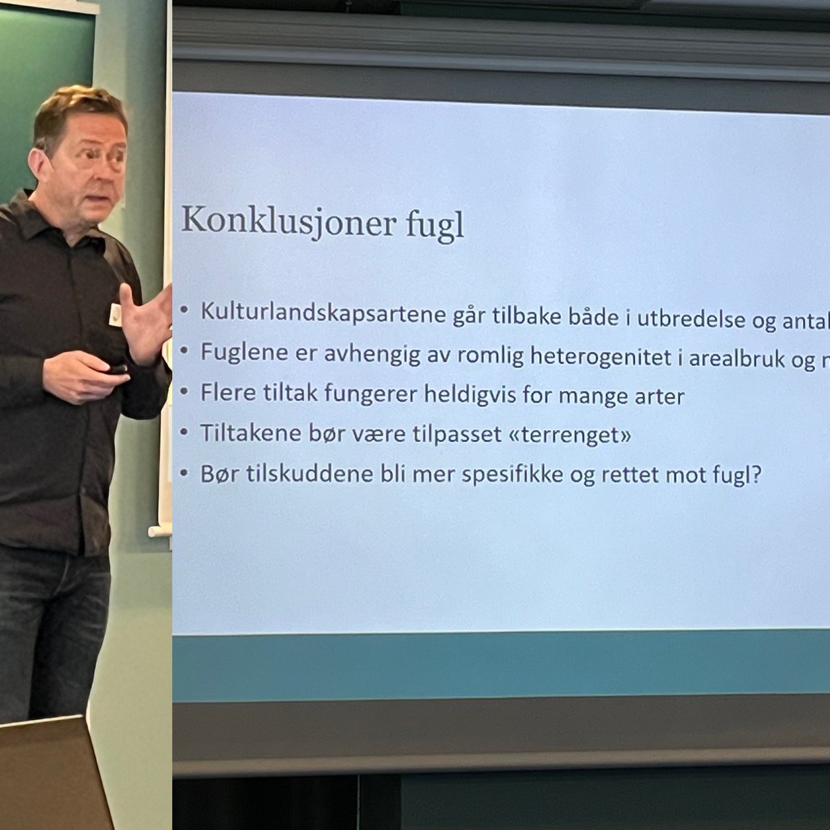 Etter to inspirerende foredrag fra <a href="/NorgesBondelag/">Norges Bondelag</a> og <a href="/Smabrukarlaget/">Småbrukarlaget</a> presenterer vi også noen resultater fra 3Q-overvåkingen på seminaret, bla. presenterer <a href="/Chr_Pedersen/">Christian Pedersen</a> resultater om fugl i jordbrukslandskapet.