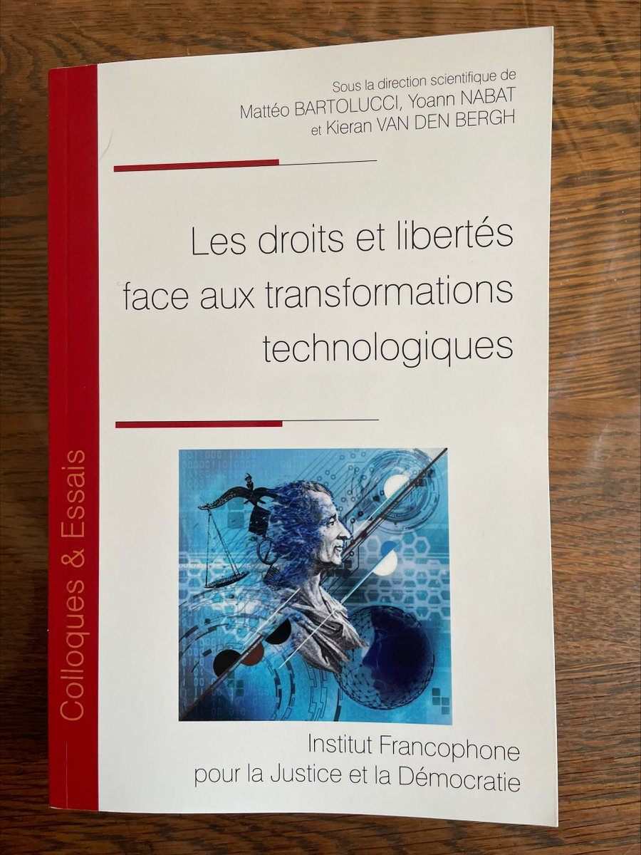 LctrFrancois's tweet photo. Un grand bravo, et aussi un grand merci, à @Mat_Bartolucci, @ynright33 et Kieran Van den Bergh pour la parution de : Les droits et libertés face aux transformations technologiques. https://t.co/fUlHzhtcan