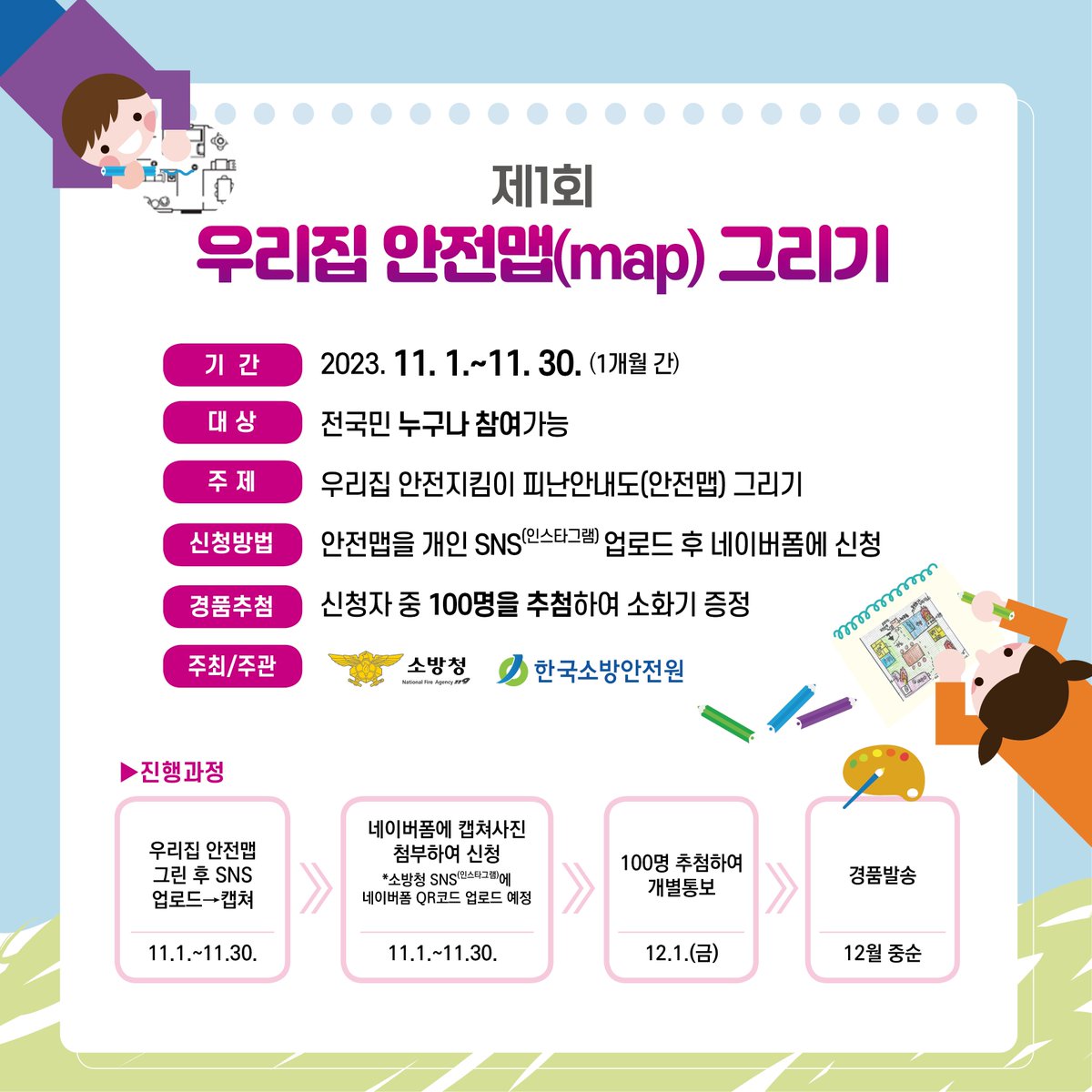 2023년 우리집 안전맵 그리기 추진계획을 알려드립니다.
많은 참여바랍니다.