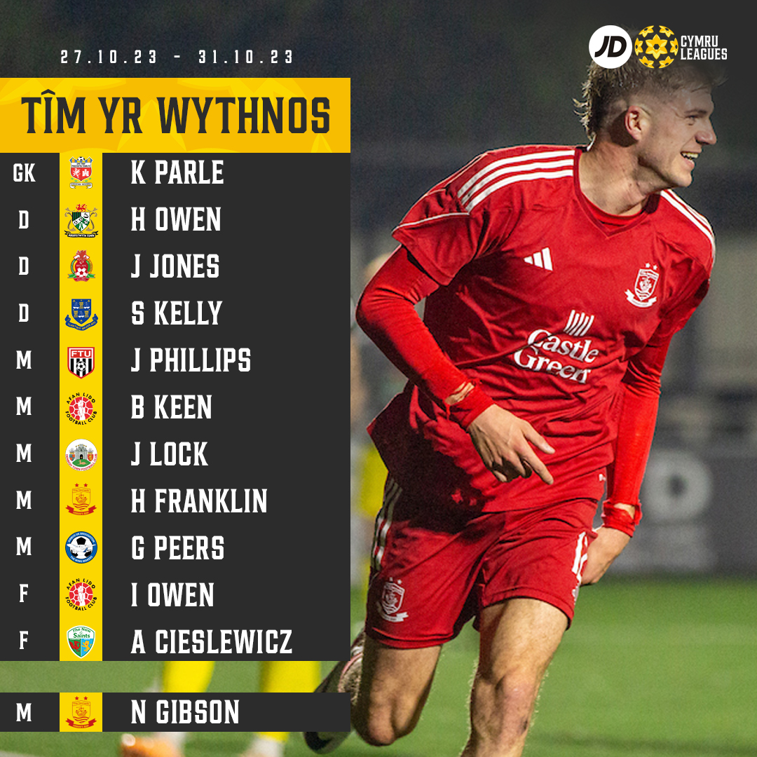 CymruLeagues's tweet image. 💫 Presenting your #JDCymruLeagues Team of the Week...