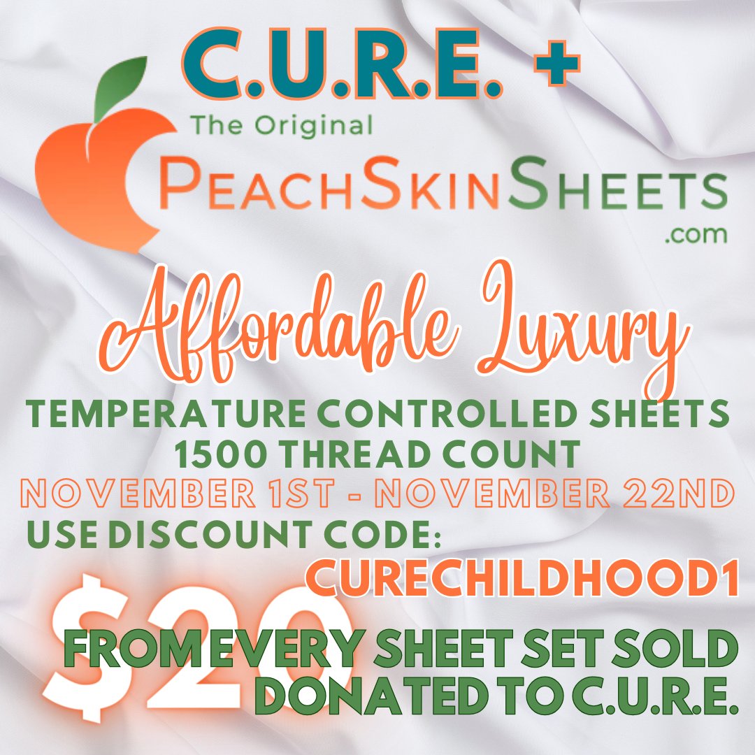 curekidscancer_'s tweet photo. It's cozy season, Friends!
Check our Peachskin Sheets + support C.U.R.E.
Start your Holiday shopping https://t.co/9OWNTMQ7xS https://t.co/9fIqb7LChP