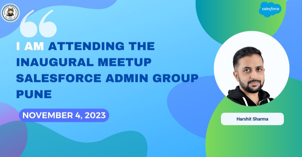 Hello Punekars, Are you attending the Inaugural meetup of the Salesforce Admin Group Pune? Share the awesomeness with the community 👇 bit.ly/AdminGroupPune… #Salesforce #Trailblazers