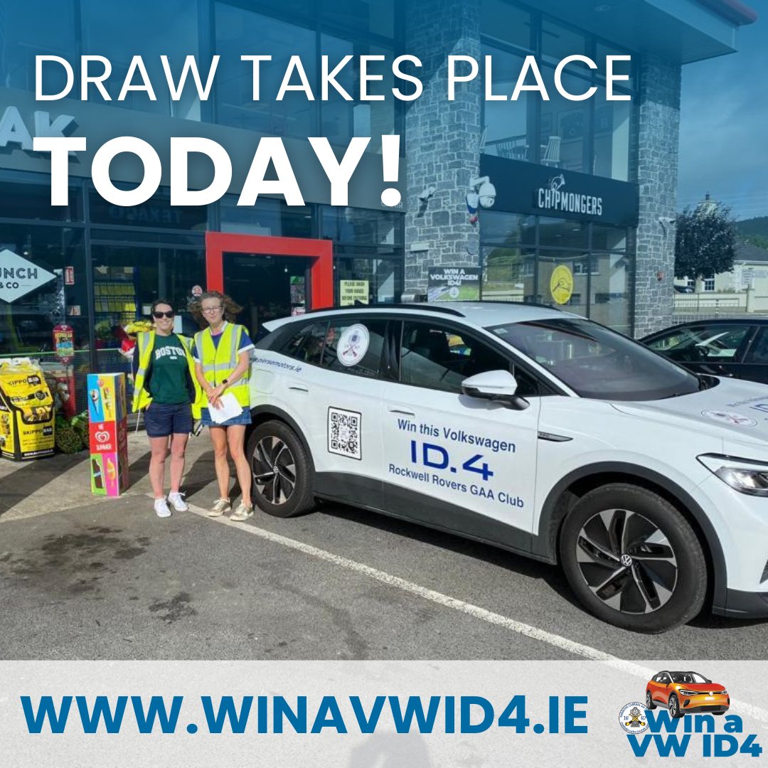 Today's the day 🤩

Thank you to everyone who has bought a ticket and supported our @RockwellRovers #WinAVWID4 fundraiser ❤️ Our draw will take place at 𝟴𝗽𝗺 tonight, 1st November!

You can watch the draw live from 8pm on our Facebook page... will you be the lucky winner? 🚗