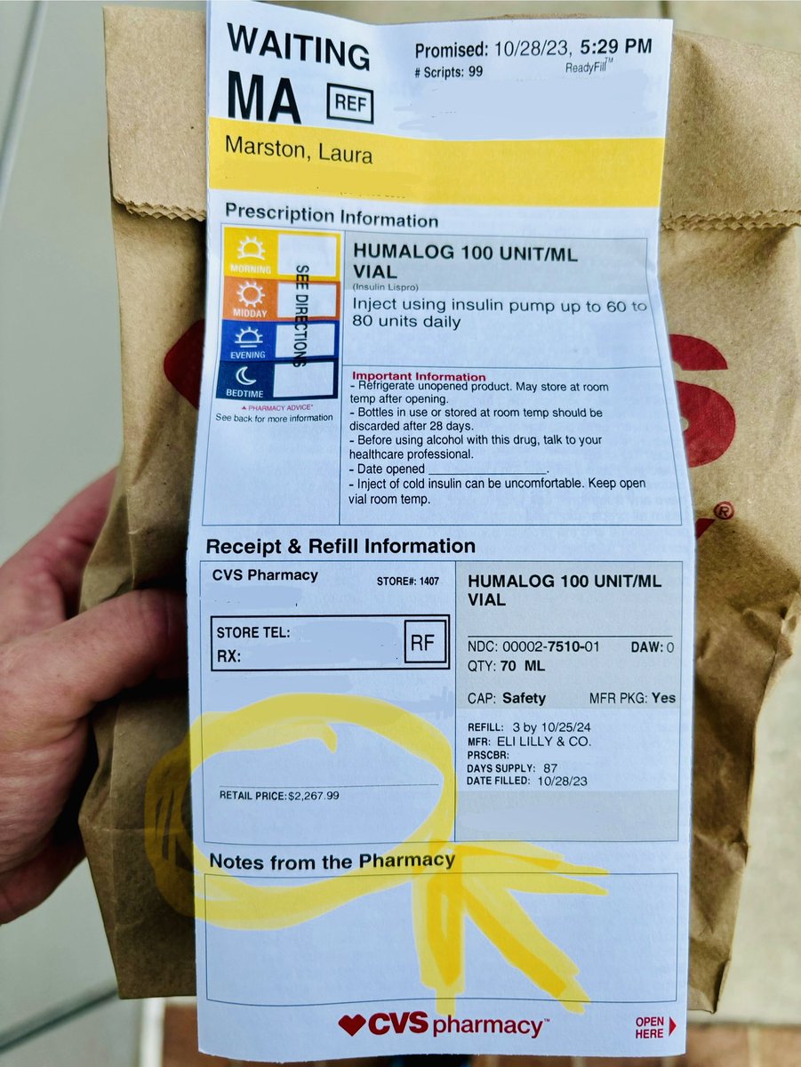 Kidfears99's tweet image. The insulin I die without, the same insulin I’ve used for 27 years, is priced at $2,267.99. Only in the United States. 

If I was born in any other country on Earth, the same type and amount of insulin would be priced around $140. 

Happy Diabetes Awareness month!