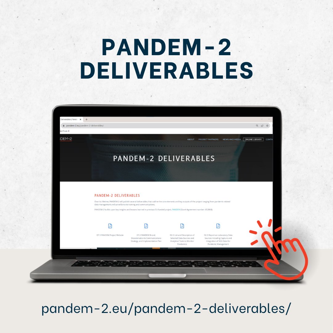 Did you know? PANDEM-2 has published several deliverables which outline key outputs of the project, ranging from pandemic-related data management and surveillance to training and communications 🖥️

🖱️ These can be accessed on the project's website here: pandem-2.eu/pandem-2-deliv…