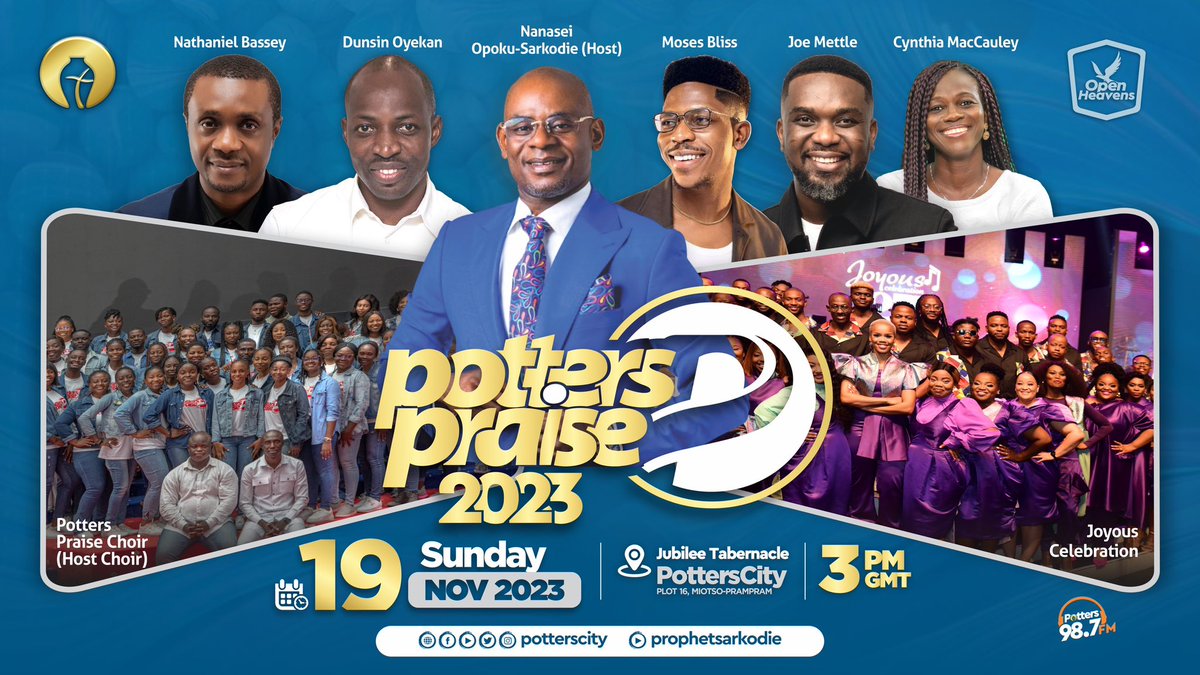 Join us on the 19th Of November 2023 for a night of uplifting worship and praise! Our annual Praise Night is here once again. Let's come together as a community to lift our voices and spirits in worship and praise. Save the date and get ready to be inspired! 🎶 #PottersPraise23