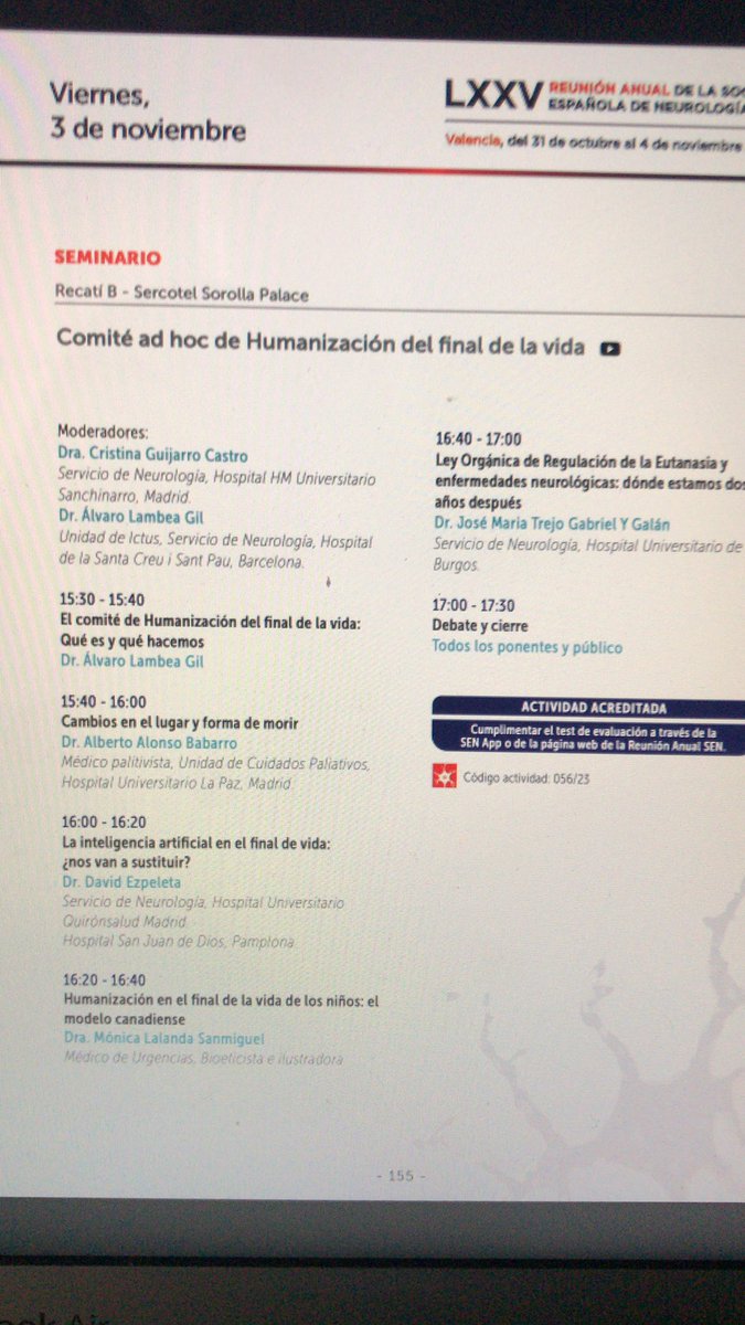 crisguijarro1's tweet photo. Estaréis cansados el 3 de nov, pero hemos preparado un programa especial: @alvarolambea es brillante, #AlbertoAlonso y #JMTrejo expertos en final de la vida, mi querida amiga @mlalanda nos va a ilustrar en la pendiente resbaladiza y @davidezpeleta sobre #IA. #RASEN23 https://t.co/ajL412XBWp