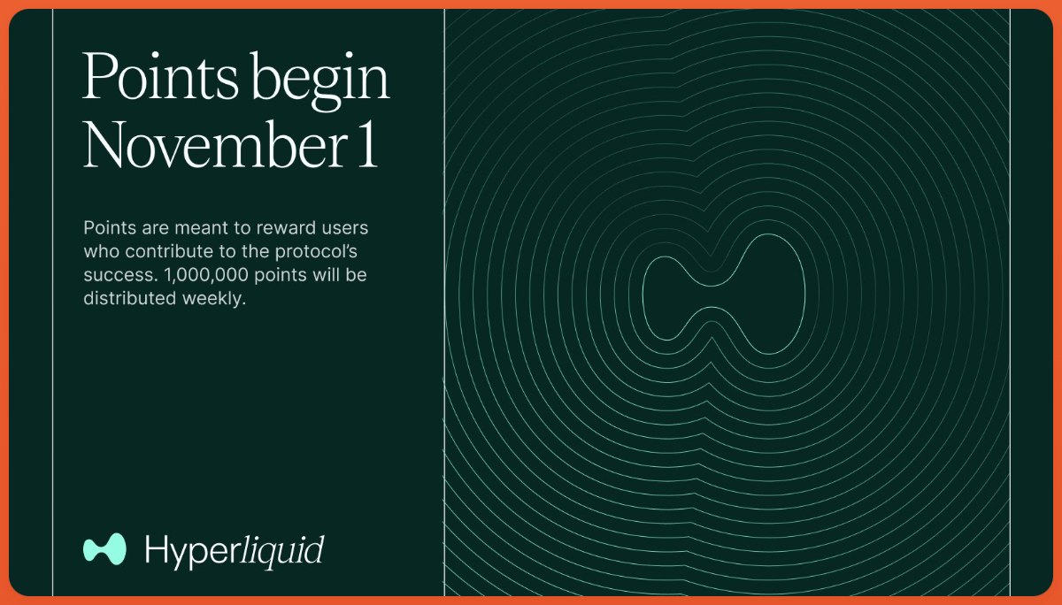 myAlphaDrops's tweet photo. Hyperliquid Points Program is Live🌟

Hyperliquid, a decentralized perpetual exchange, launched its points program to reward early users who contribute to the protocol’s success.

1M points will be distributed weekly for 6 months.

There's also an affiliate program. Affiliates will earn 1 point for every 4 points their referees earn.

✅Join:
https://t.co/S2IjdGjvBH