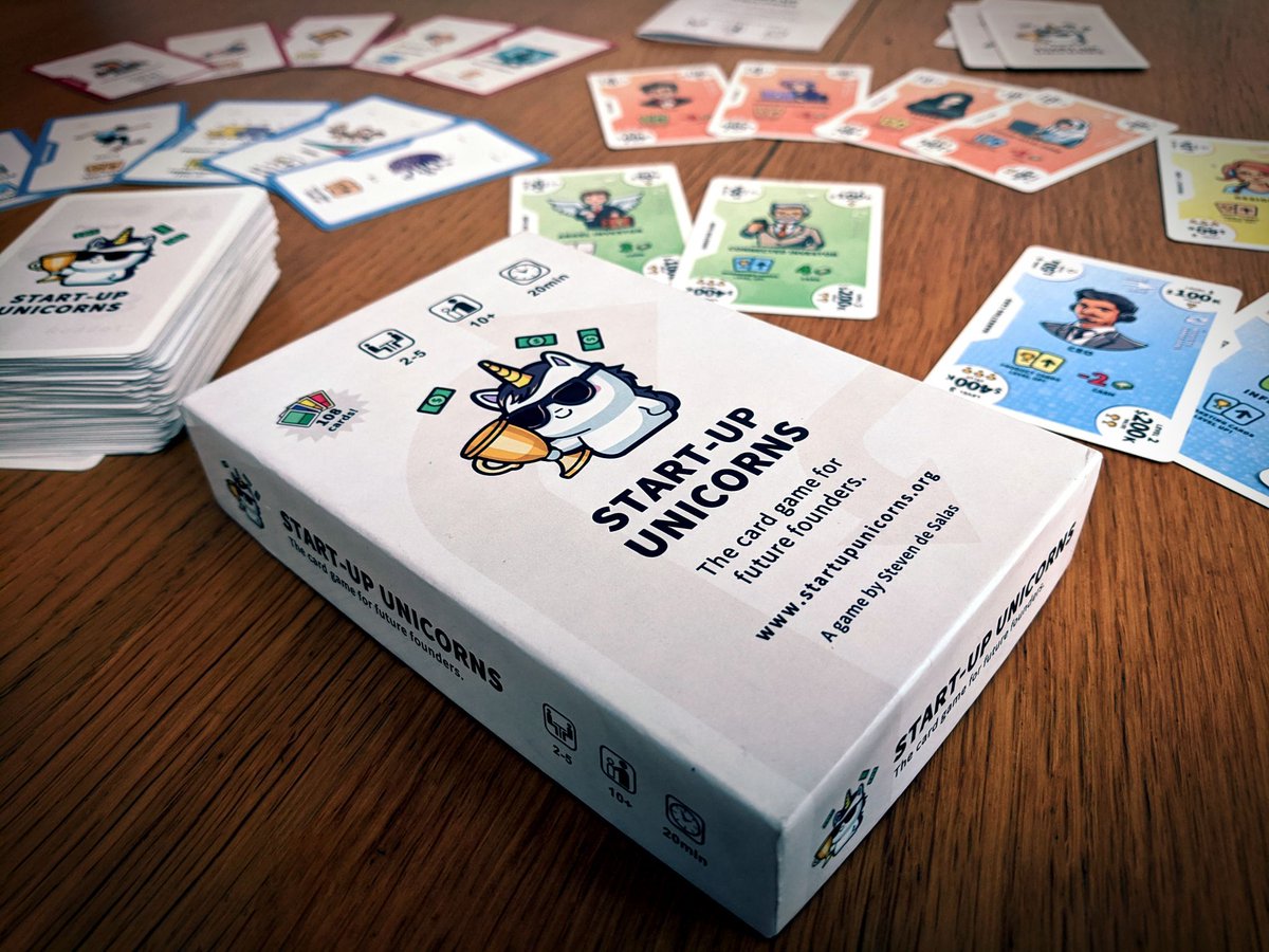 StartupUnicornz's tweet photo. The card game for future founders. Build your company to an exit valuation of 1million dollars before the competition. But watch out, your opponents will try to sabotage you!
https://t.co/axGzY9MmGl
#startupunicorns #tabletopgames #kickstarter #boardgames #cardgame #startupgame https://t.co/q5ydOFlqeW
