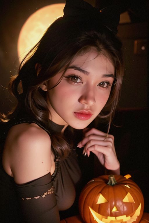 Jkt48LeapYear's tweet photo. #Halloween #Halloween2023 AI creation of @N_ShaniJKT48 pumpkins  edition https://t.co/pSdWoVfido