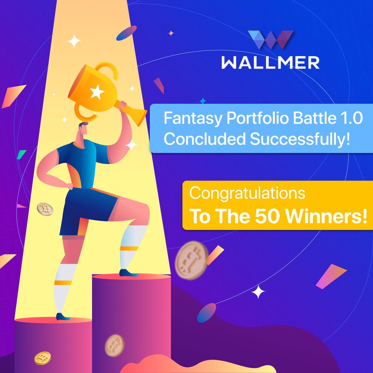 WallmerCom's tweet photo. π Our Fantasy Portfolio Battle 1.0 has concluded successfully!
π Congratulations to the 50 winners!
- https://t.co/Pv5RDKbBwf
π Stay tuned for more exciting events and opportunities.
Thank you for participating! π
#CryptoWinners #PortfolioBattle #Crypto https://t.co/dNIASBfKM8