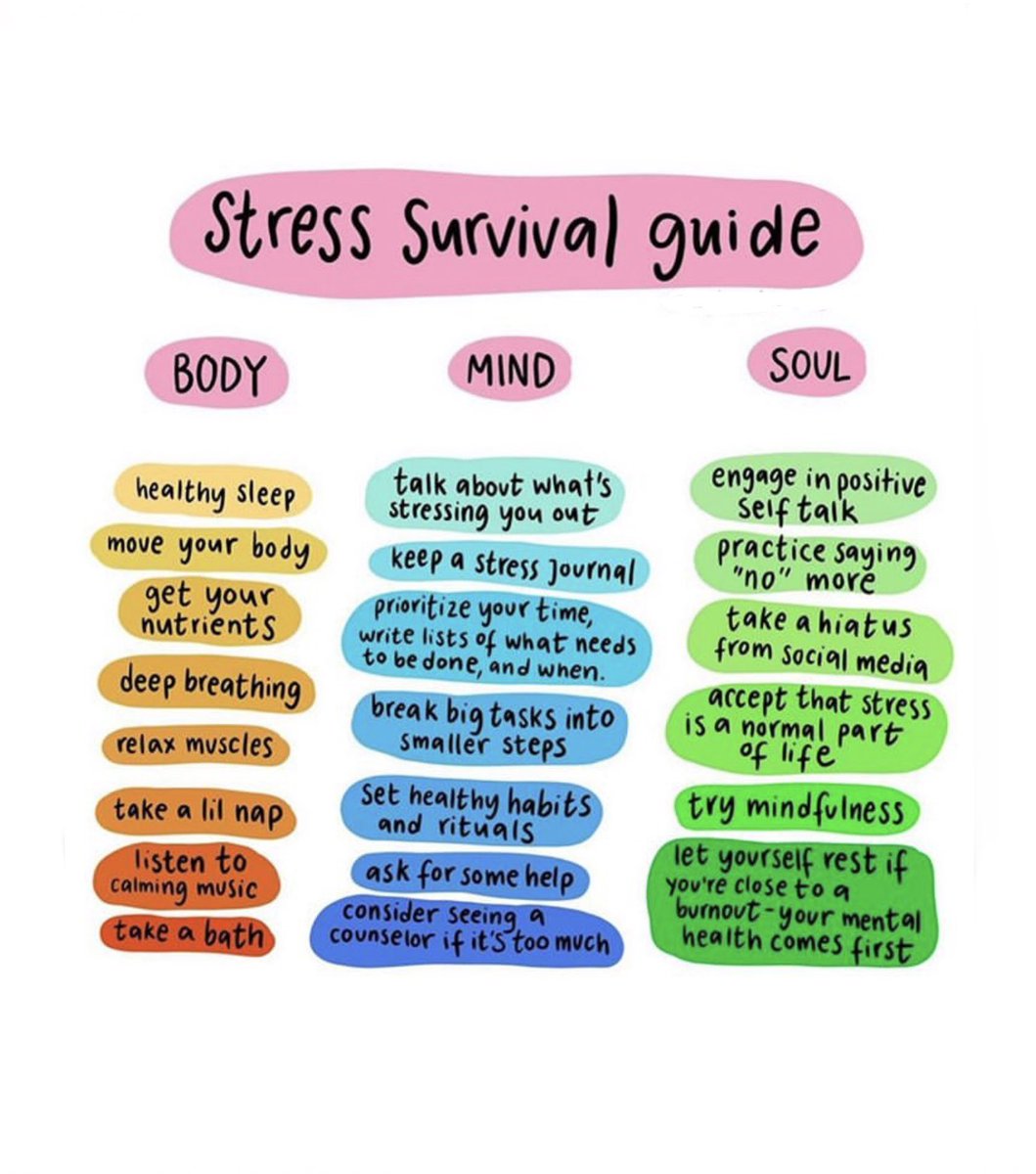 👋Good Wednesday Morning Friends☕️Today is #NationalStressAwarenessDay 🫥Face it, we’re all incredibly stressed🤯Stress in our personal lives, work and from world events, can cause not only mental anxiety, but also affect physical health😢Here are a few tips for de-stressing❤️🫂