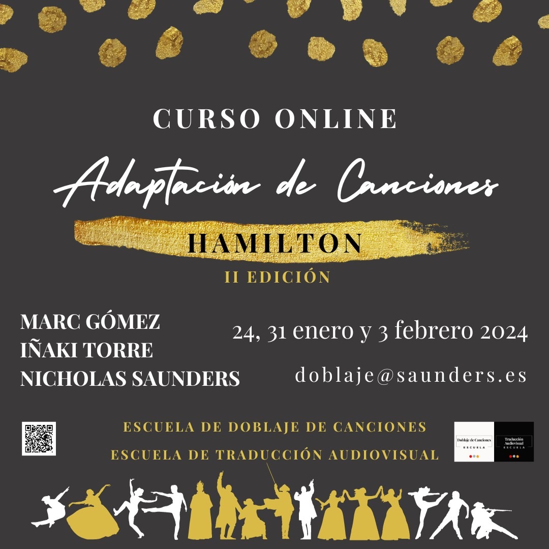 escuelatav's tweet photo. 🎶 Curso de Traducción y Adaptación de Canciones: Hamilton 🎶 II Edición
🗓️ 24, 31 enero y 3 febrero 2024
📩 doblaje@saunders.es
🔗 Enlace:
https://t.co/pMYzq0NrKw https://t.co/xcwsoCfq7Z