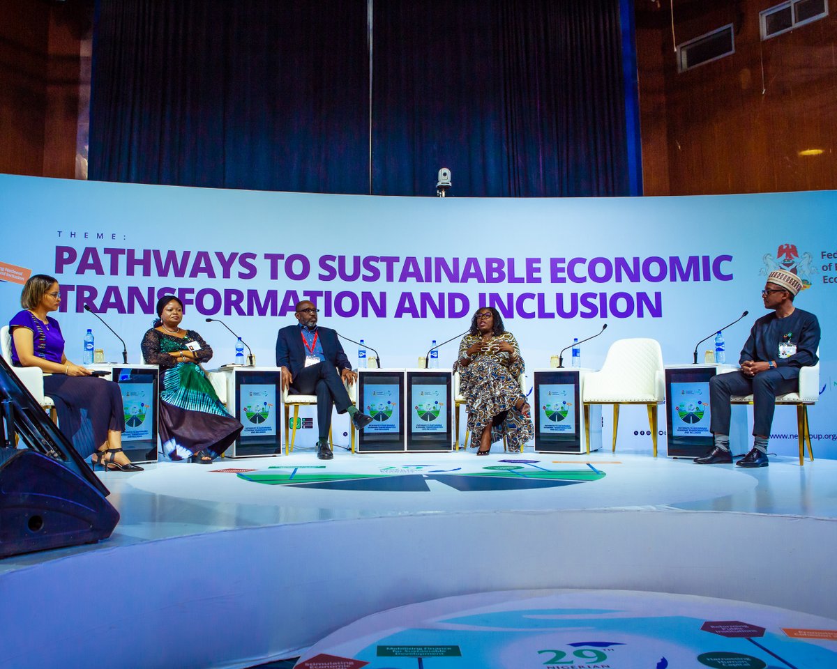 officialNESG's tweet photo. Stakeholders at the #NES29 Plenary V “Half Point to 2030: Rethinking the Strategy towards Achieving the SDGs” discussed how Nigeria must prioritise poverty reduction, quality education, healthcare access, and sustainable economic growth.
#EconomicTransformation #Inclusion https://t.co/z5HARFrRzU
