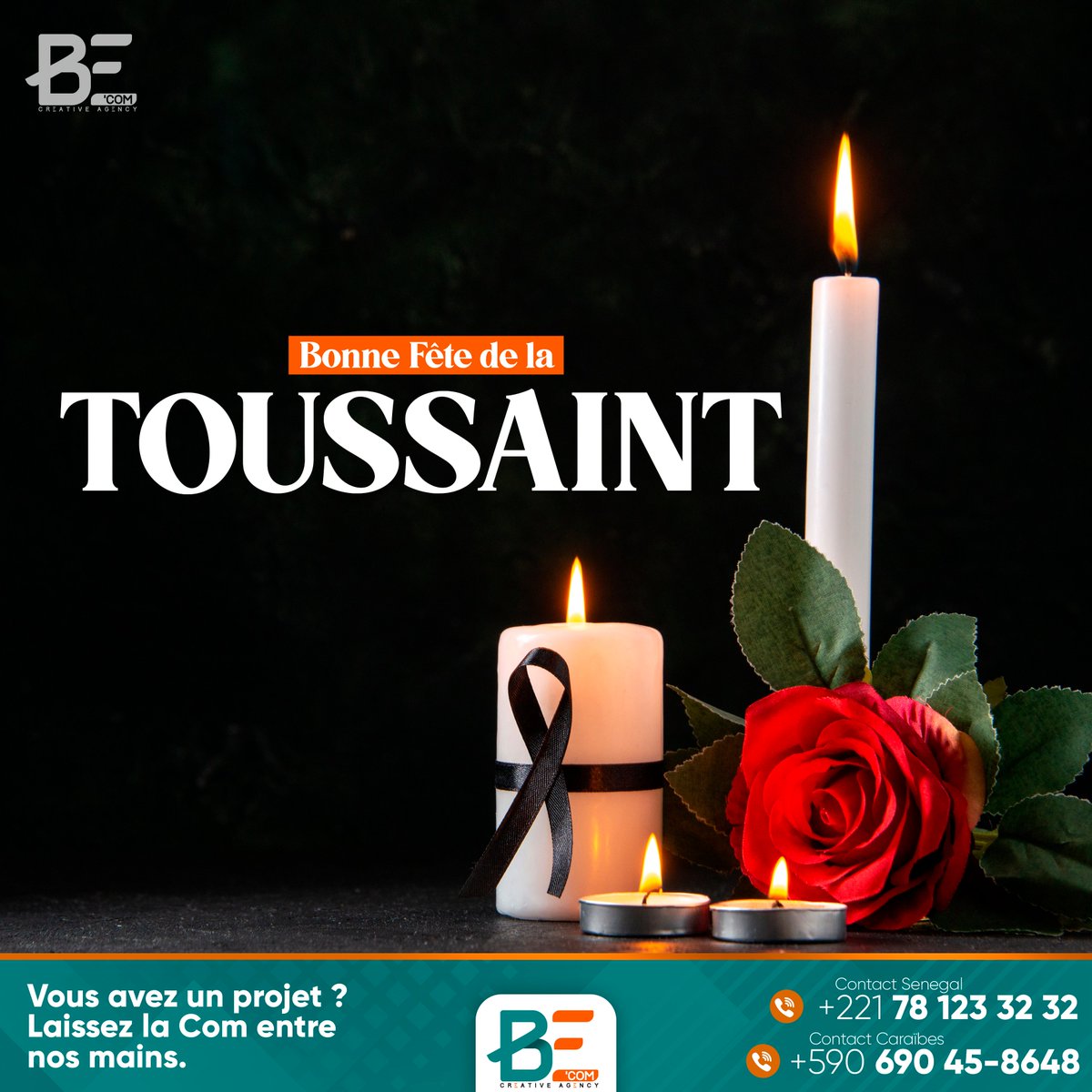 agencebecompub's tweet photo. Bonne fête de la Toussaint à toute la communauté chrétienne !

Que  cette journée soit l'occasion de se recueillir, de rendre hommage à nos  êtres chers disparus.

Que la paix et la sérénité vous accompagnent en ce jour spécial. 🙏

#becomcreativeagency #Toussaint #toussaint23 https://t.co/Ib4ckqu07X