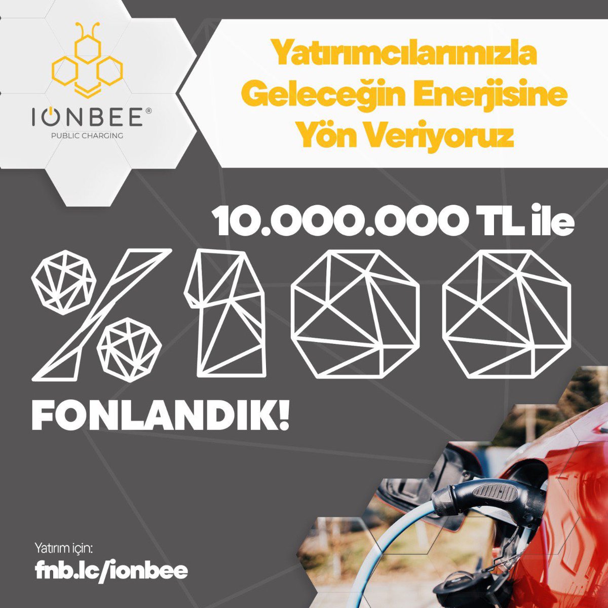 Yatırım turumuzda yatırımcılarımızdan aldığımız 10.000.000 TL yatırım ile %100 fonlama oranına ulaştık. Şimdi, yatırımcılarımızla birlikte geleceğe IONBEE farkını taşıma zamanı!
Yatırımcımız olmak için: fnb.lc/ionbee 
<a href="/fonbulucu/">fonbulucu</a>