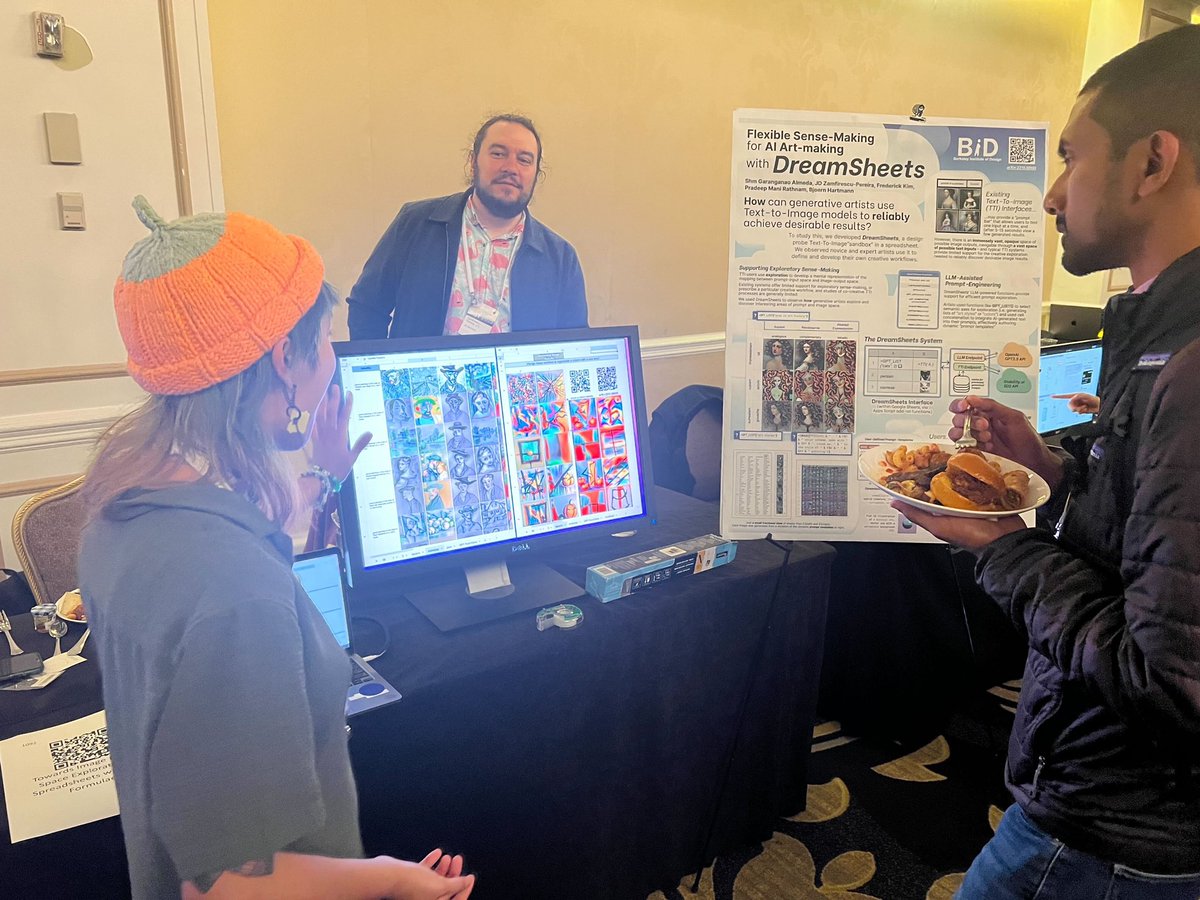 shmu_h's tweet photo. Thanks to all who came to see our DreamSheets demo, and my BART train costume at #UIST2023 ! Use this link to add photos to my collaborative Google Photos album: https://t.co/APKwlnLkgd https://t.co/MpkMobucKj