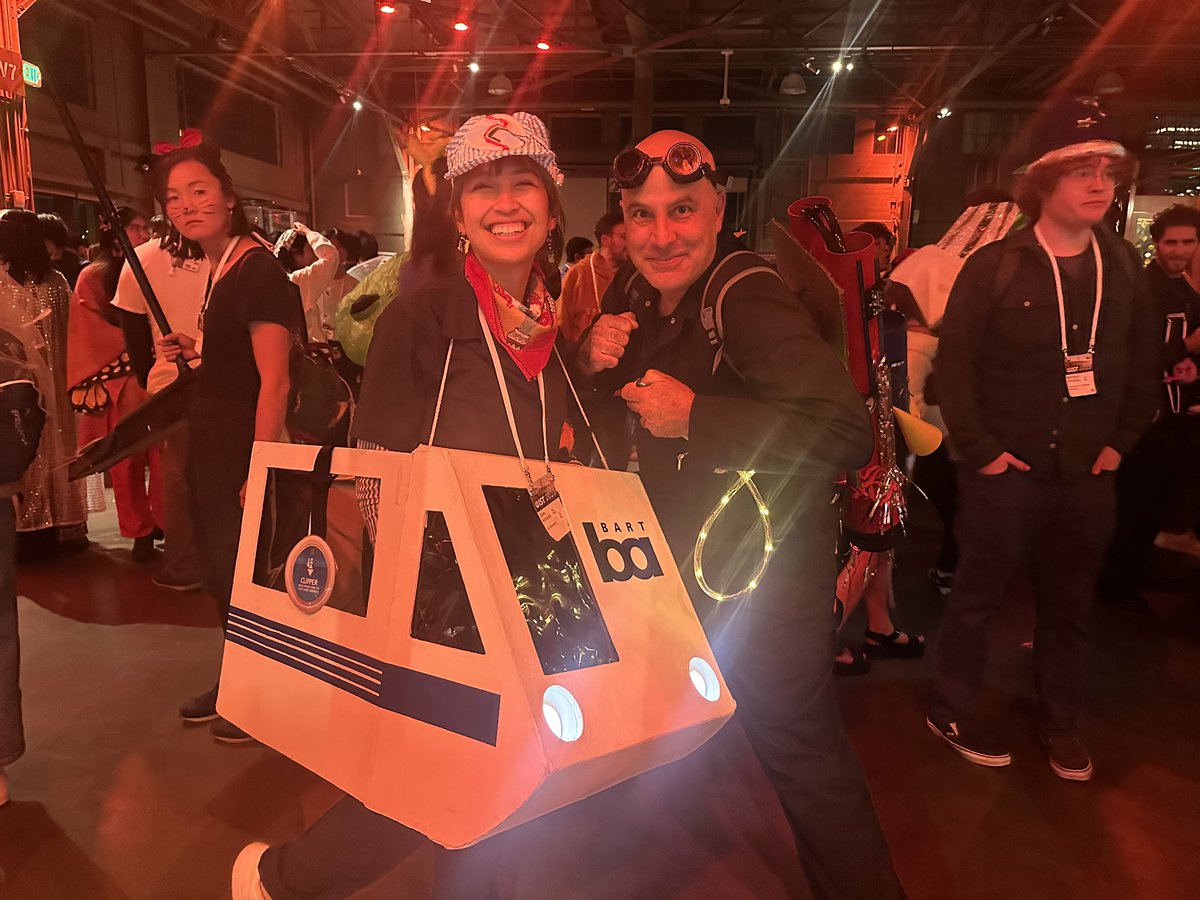 shmu_h's tweet photo. Thanks to all who came to see our DreamSheets demo, and my BART train costume at #UIST2023 ! Use this link to add photos to my collaborative Google Photos album: https://t.co/APKwlnLkgd https://t.co/MpkMobucKj