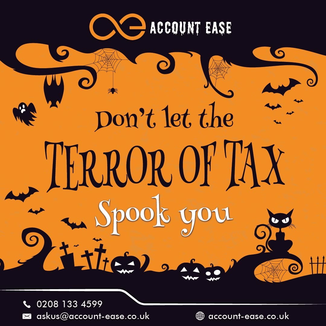 AccountEase's tweet photo. Happy Halloween 🎃 Tax doesn’t have to be scary. Call or visit our website to book a free consultation to get your taxes sorted by your local, friendly @accountease Limited ! 👻

🌎https://t.co/iwZx2eMTlG
📩askus@account-ease.co.uk
📞0208 133 4599

#HappyHalloween #AccountEase https://t.co/TwtCXWxIOo