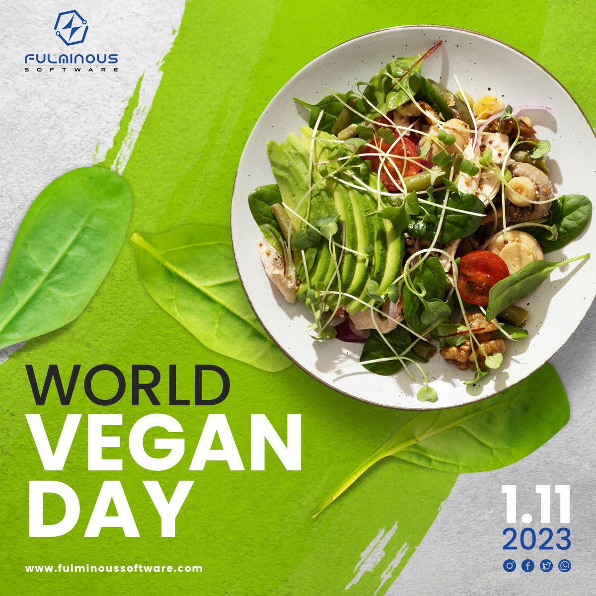 fulminous_soft's tweet photo. Embracing a world of compassion, one plant-based meal at a time. 🌱🌍 Happy World Vegan Day! 💚 #worldveganday #plantpowered #fulminous #fulminoussoftware #fulminouscares #veganrecipes https://t.co/4uKyqeIQpB
