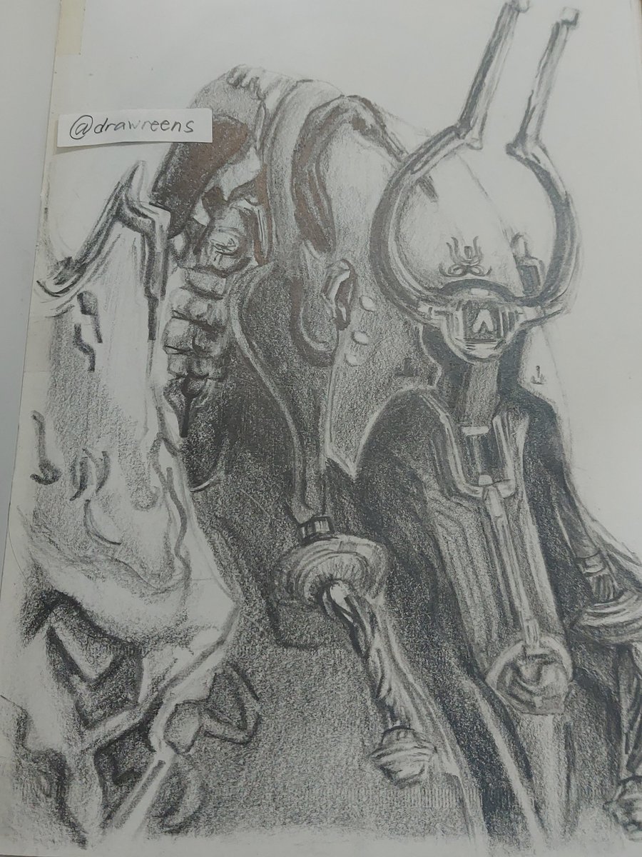 drawreens's tweet photo. Gonna post my old drawings from my #Warframe sketchbook. Here's Ash Prime! #Warframefanart #warframeart #TennoCreate https://t.co/653UNh99mZ