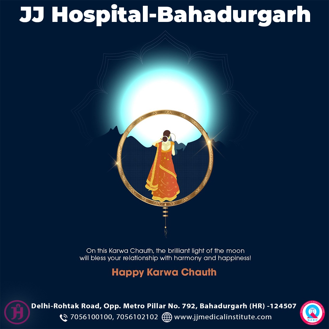 JJIMSBAHADURGAR's tweet image. On this Karwa Chauth, the brillliant light of the moon will bless your relationship with harmony and happiness!

Call us at 7056100100 or 7056102102, or visit jjmedicalinstitute.com for more information.

#jjhospital #jjhospitalbahadurgarh #hospitalnearme #karwaChauth