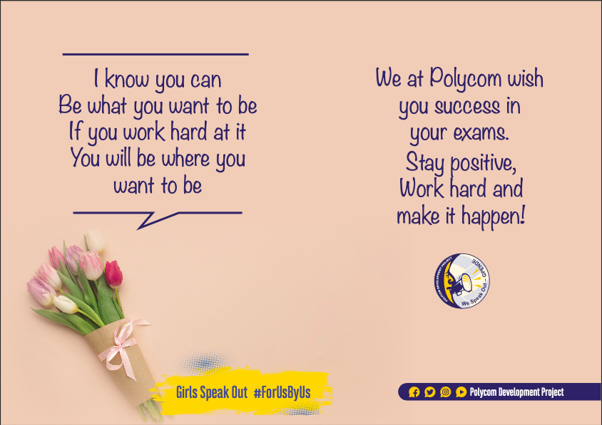 polycomdev's tweet photo. Dear Adolescent Girls and Boys, 
As you sit for your exams, embrace this moment with confidence, knowing you have support. Believe in your ability to shine brightly and excel. Your brilliance knows no bounds.❤️💪
Wishing you all the best.🌟
#Polycomspeaks #SheLeads https://t.co/hGHNOoZG26