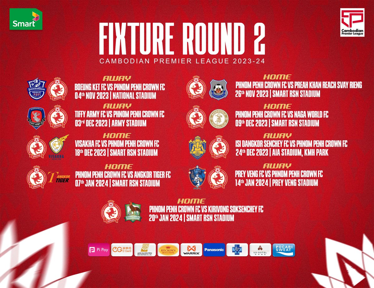 PhnomPenhCrown's tweet photo. ๐ Save the date ๐
*
*
#PPCFC
#Smart https://t.co/eBZqQduz2j