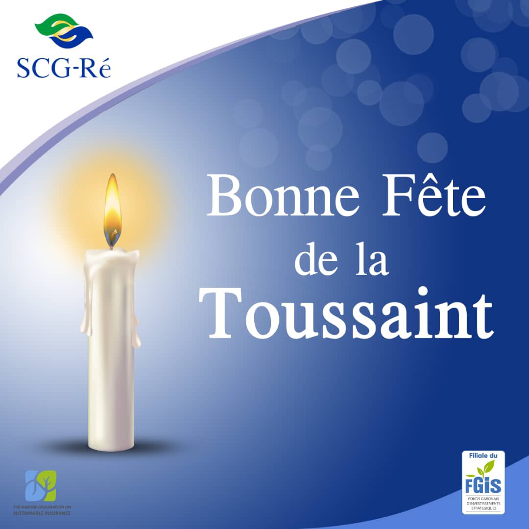La Société Commerciale Gabonaise de Réassurance vous souhaite une bonne fête de la Toussaint.

#SCGRe 
 #toussaint2023