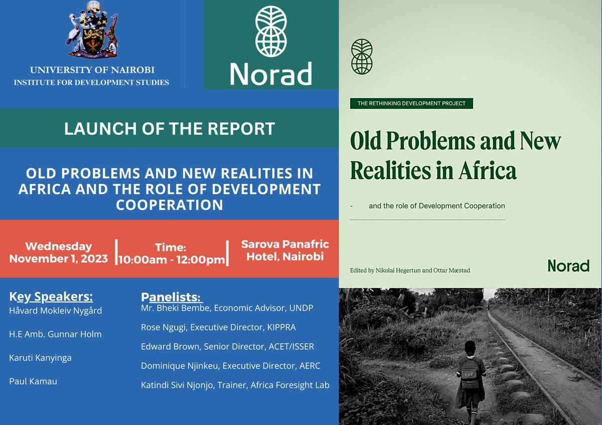 📢 Join us today for the official release of the <a href="/noradno/">Norad</a> and <a href="/IDS_UONBI/">IDS-UON</a> 📚report on Africa development. Discover how development cooperation is adapting to the continent’s ever-changing realities #AfricaDevelopment #GlobalCooperationAgenda #IDSresearchAgenda