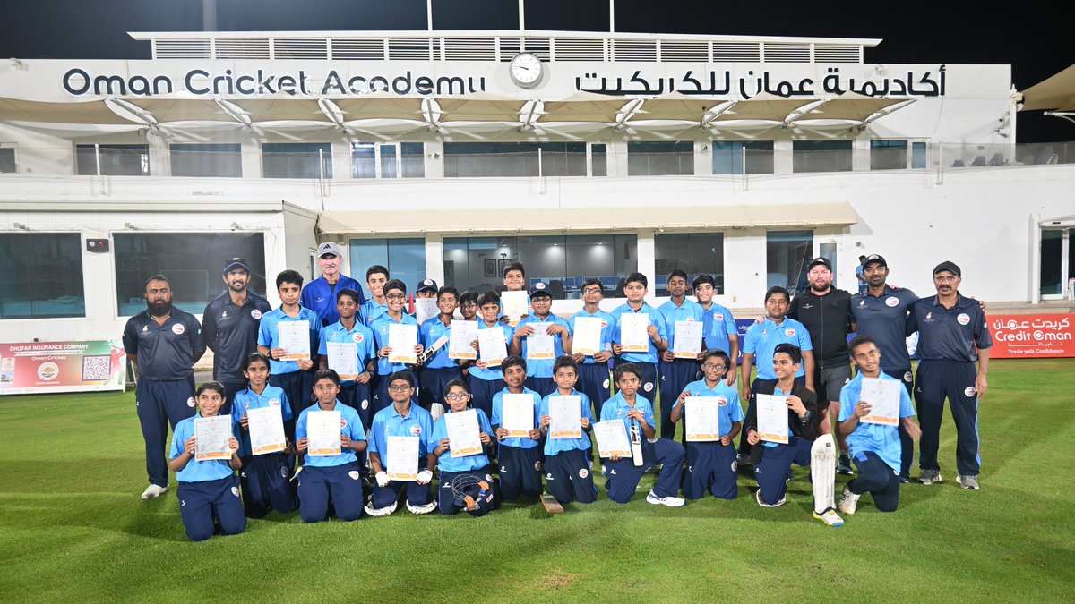 TheOmanCricket's tweet photo. The joy and delight of the participants after a 4-day learning experience is certainly what we aim for! 😁🎯
Join us at Oman Cricket Academy and experience the sport of cricket like never before! 🏏💯
#OmanCricket #HighPerformace #GKCCamp #Explore #Cricket https://t.co/fiB6In9Ywu