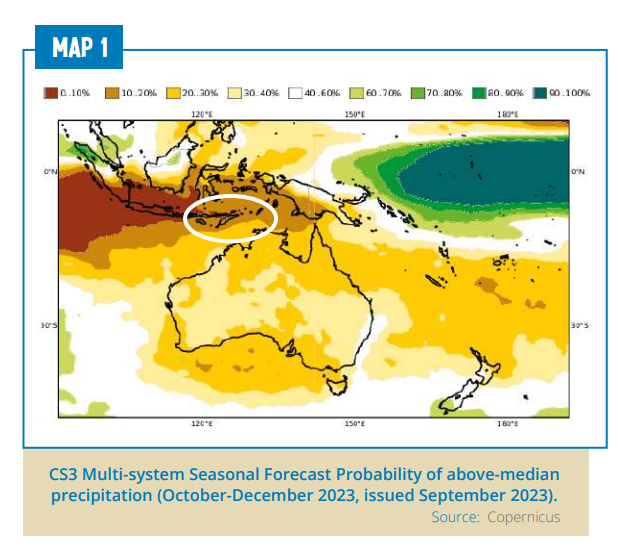 WFPAsiaPacific's tweet photo. 📢In Timor-Leste, #ElNiño's dry spell has intensified food risks, endangering crops &amp; livelihoods. 🌾🔥

The Oct Food Security Alert issued by the Govt w/ WFP &amp; @FAOAsiaPacific highlights anticipatory actions to tackle risks from droughts.

👉Read more: https://t.co/YFqH3foEXY https://t.co/e0vMv94fhz
