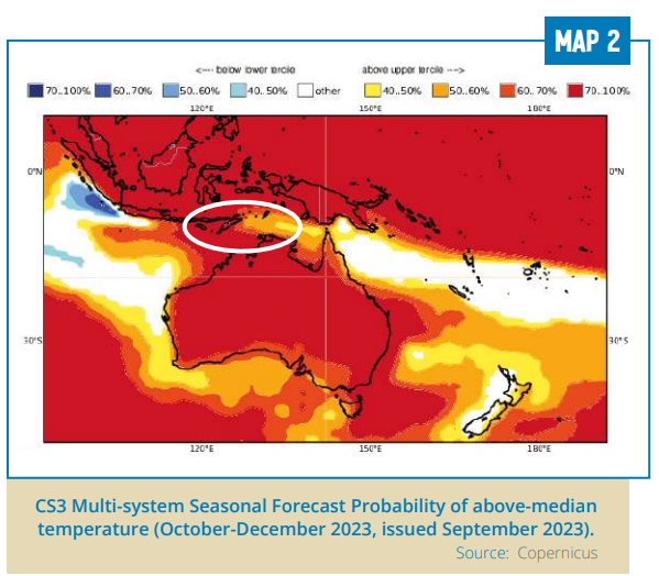 WFPAsiaPacific's tweet photo. 📢In Timor-Leste, #ElNiño's dry spell has intensified food risks, endangering crops &amp; livelihoods. 🌾🔥

The Oct Food Security Alert issued by the Govt w/ WFP &amp; @FAOAsiaPacific highlights anticipatory actions to tackle risks from droughts.

👉Read more: https://t.co/YFqH3foEXY https://t.co/e0vMv94fhz