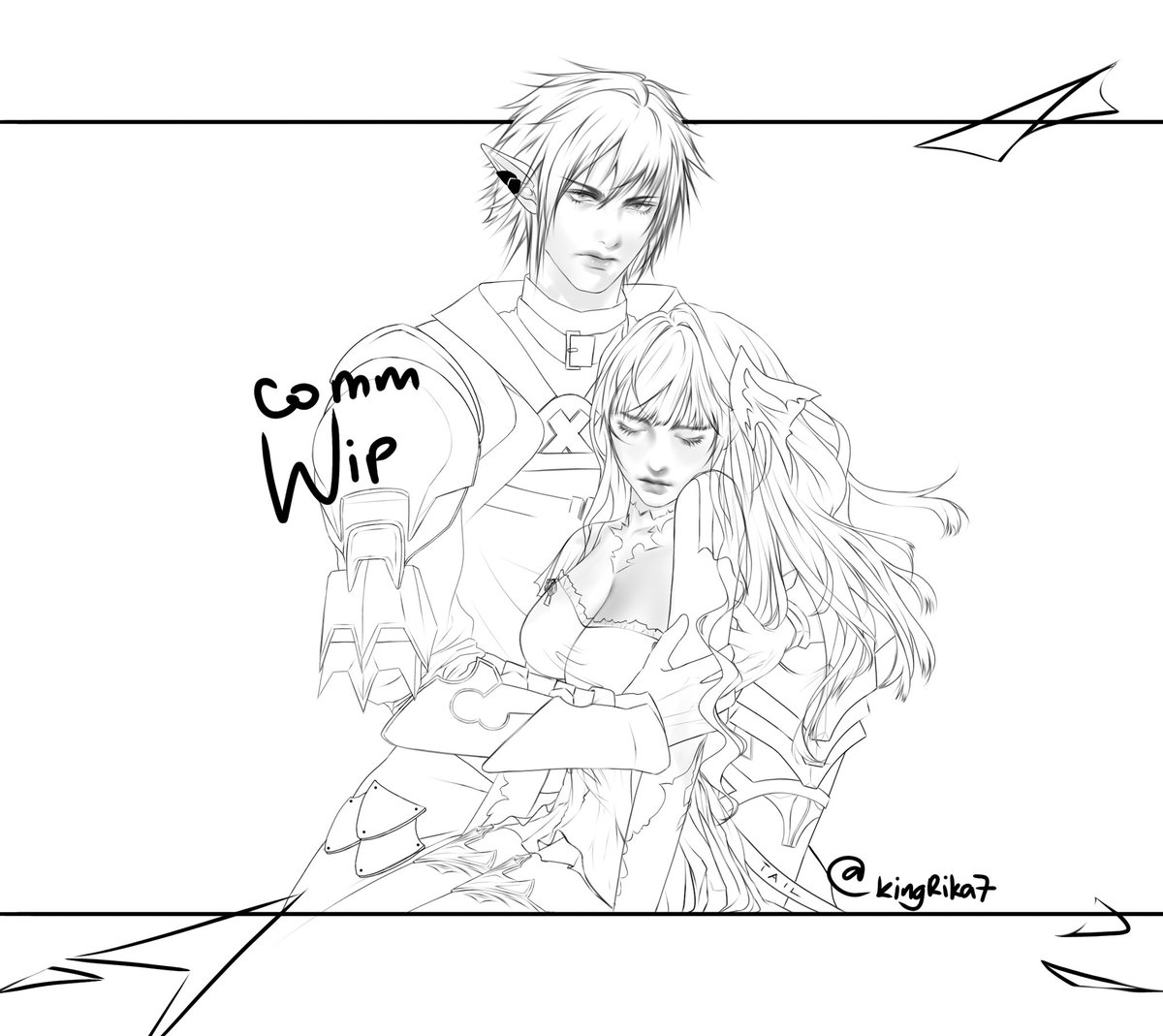 Commission wip☆ so excited to render this one #artph #Haurchefant #FinalFantasyXIV #commissionopen