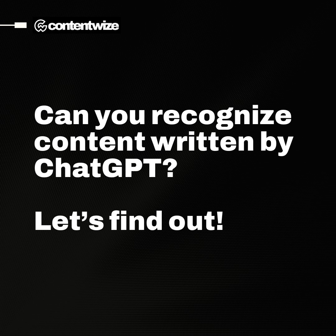 BeContentWize's tweet photo. We decided to do a little test with ChatGPT and one of our own writers. Can you recognize which response was generated by AI? 🤔 Which response was better?

#AI #aicontent #aicontentcreation #aicontentgeneration #content #contentmarketing #question https://t.co/NNF826rZXs
