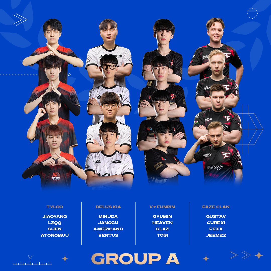 ℙ𝕌𝔹𝔾 𝔾𝕝𝕠𝕓𝕒𝕝 ℂ𝕙𝕒𝕞𝕡𝕚𝕠𝕟𝕤𝕙𝕚𝕡 𝟚𝟘𝟚𝟛
🪂 𝐆𝐫𝐨𝐮𝐩 𝐀 🪂

✅ TYLOO
✅ @DplusKIAEsports 
✅ V7 FUNPIN
✅ <a href="/FaZeClan/">FaZe Clan</a> <a href="/FaZeEsports/">FaZe Esports</a> 

#PUBG #PUBGEsports #PGC2023