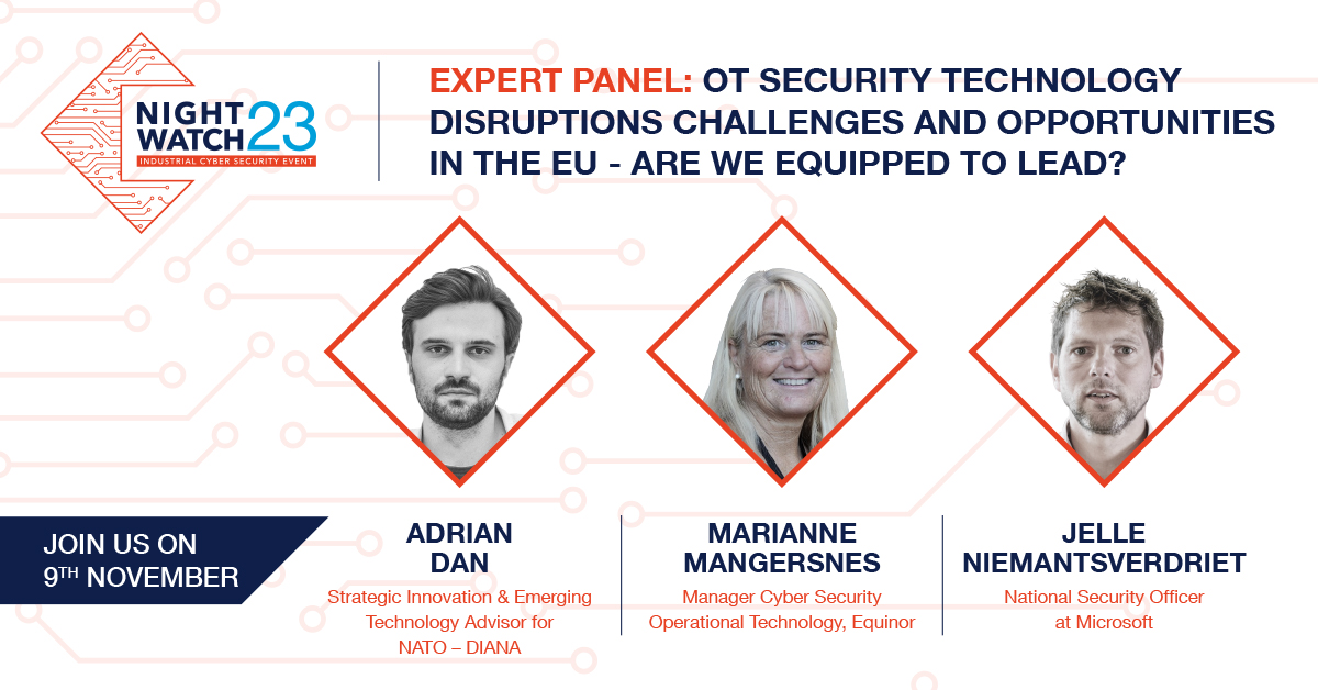 Applied Risk - Critical Infrastructure Made Secure (@appliedrisk) on Twitter photo Our OT security event #NightWatch23 is just around the corner! The final program is live and it ends with a panel discussion composed by Adrian Dan, NATO - DIANA, Marianne Mangersnes, Equinor, and <a href="/jelle_n/">Jelle Niemantsverdriet</a> Jelle Niemantsverdriet, Microsoft. Register here: hubs.la/Q027kwfc0 Our OT security event #NightWatch23 is just around the corner! The final program is live and it ends with a panel discussion composed by Adrian Dan, NATO - DIANA, Marianne Mangersnes, Equinor, and <a href="/jelle_n/">Jelle Niemantsverdriet</a> Jelle Niemantsverdriet, Microsoft. Register here: hubs.la/Q027kwfc0