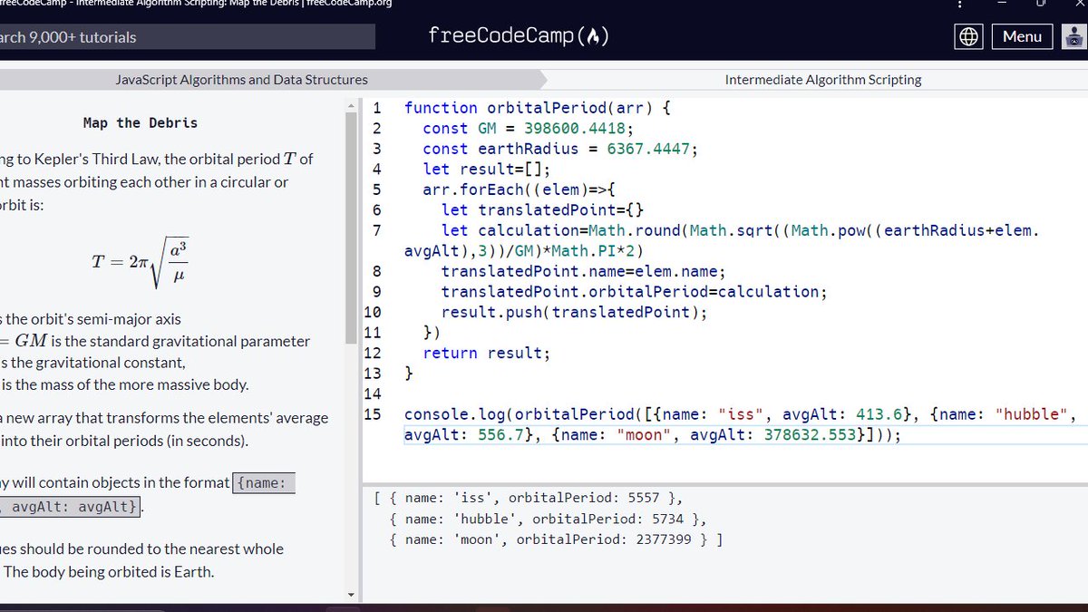 n_codingjourney's tweet photo. #100DaysOfCode  Day 3 
calculating orbital period using js on https://t.co/UBoz8uN1Oh
#coding #programming #devloping #javascript  #js https://t.co/LlAIaOIcPQ